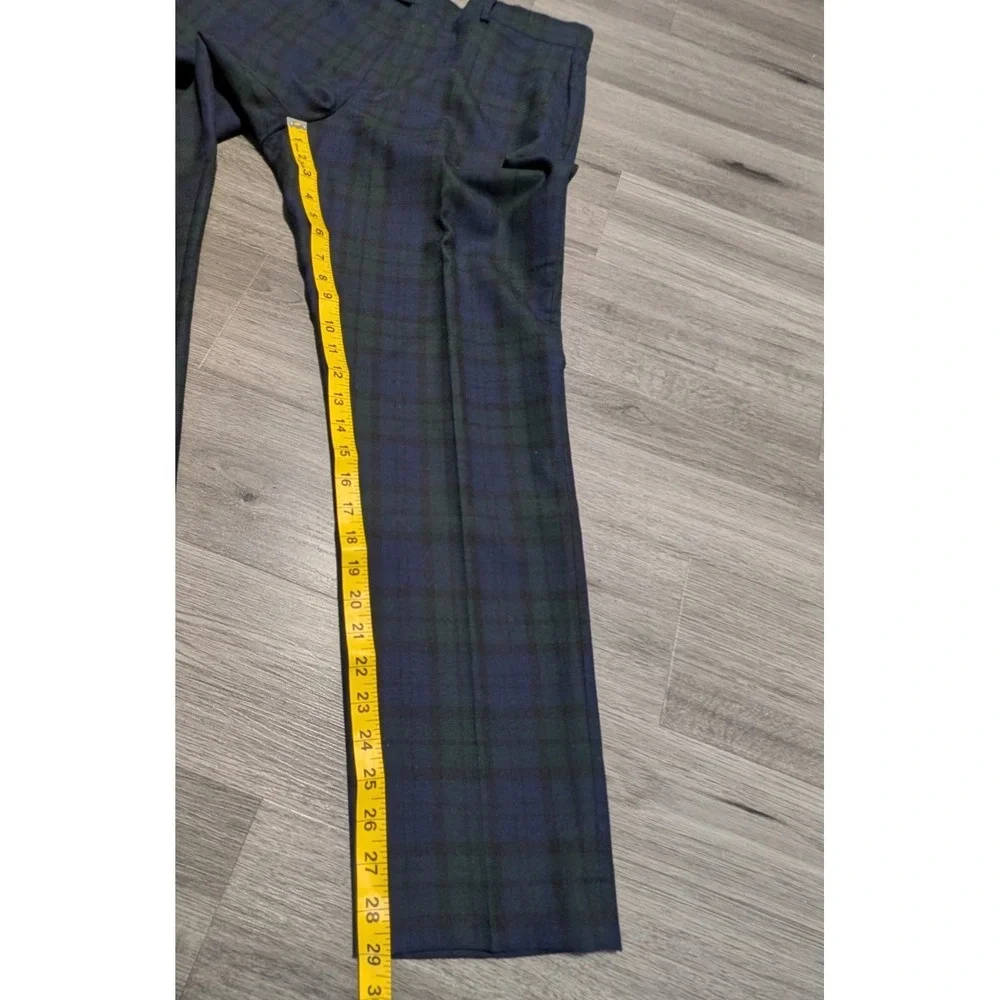 Banana Republic Men's 100% Wool Blackwatch Plaid Taper Fit Pant Size 33x30